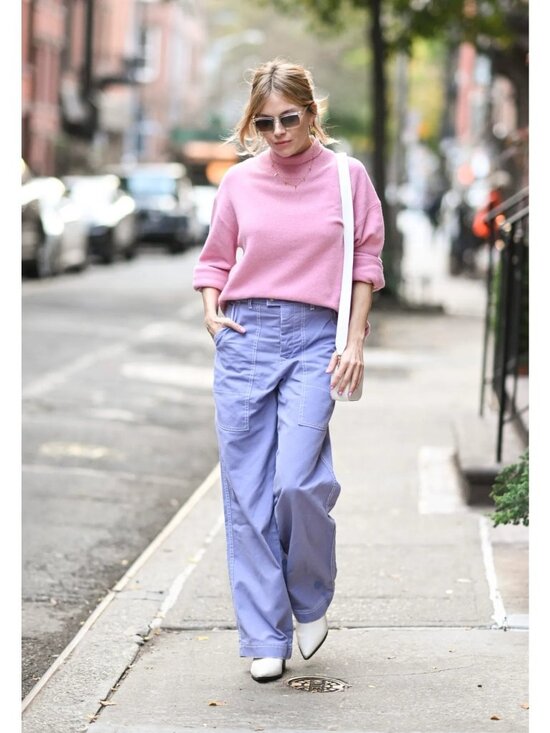B SIDES Pants - B Sides cargo style chino trousers pastel purple Pants Jeans sienna miller 28